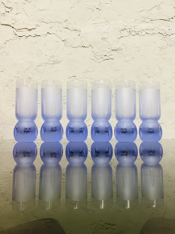 ¡Raro! 6 vasos de tubo Space-Age “Sergio Asti” de los 70 – Loza, Vidrio (photo 7 of 13)