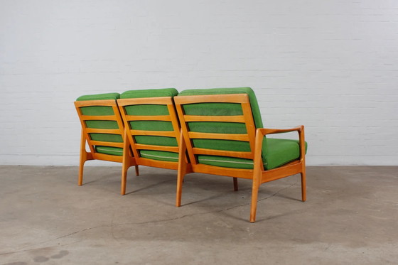 3-seater Sofa Vintage 60s Mid Century Couch 70s design – Knoll, 3-5 seaters, Wood, Mid Century Modern (photo 4 of 14)