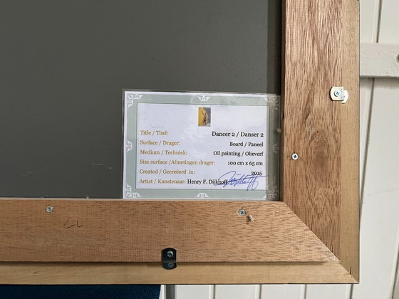 Image 1 of Origineel Olieverf schilderij op paneel met titel "Danser - 2"