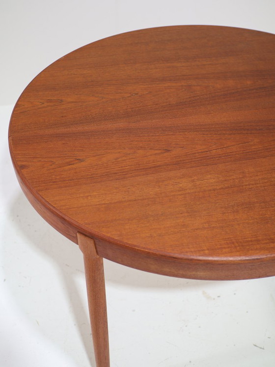 Image 1 of Uitschuifbare ronde eettafel teak Deens vintage jaren '60