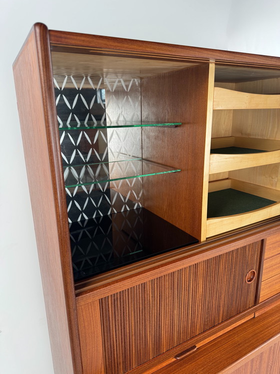 Image 1 of Johannes Andersen Highboard for J. Skaaning & Søn – Danish Design with Hidden Bar, 1960s