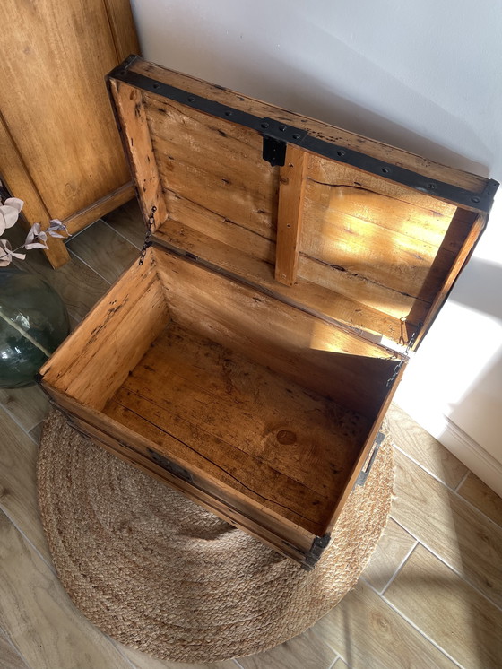 Image 1 of restored antique trunk