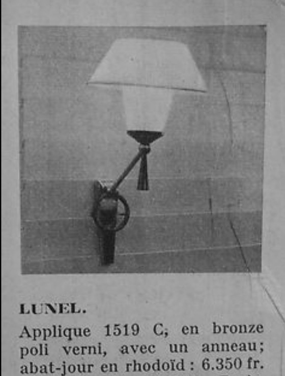 Image 1 of Applique da parete Lunel House in bronzo lucidato e verniciato - anni '50