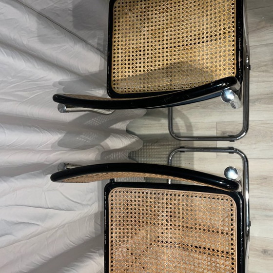 Image 1 of Coppia di sgabelli da bar in stile S32, ispirati a Marcel Breuer, anni '70