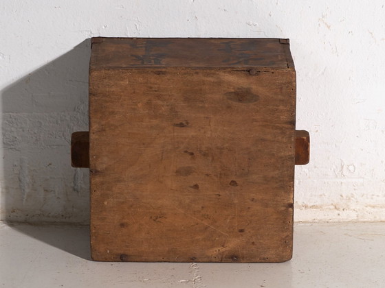 Misura per Grano Dou Vintage in Legno di Olmo, Cina, circa 1940, Oggetti decorativi, Ferro, Nero, Rustic (foto 9 di 9)