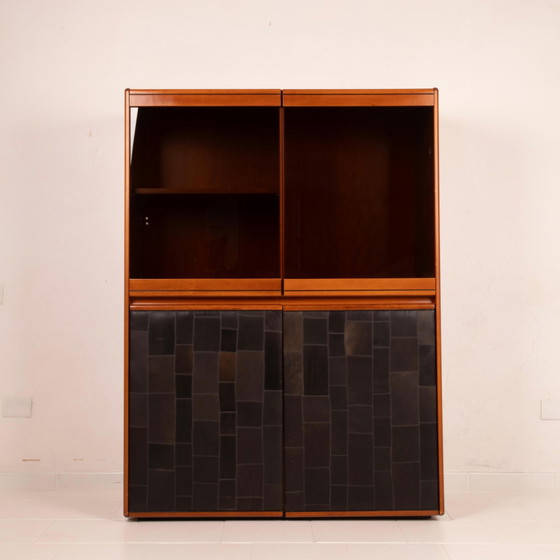 Tito Agnoli 1970 Italienischer Pekari Schwarzer Leder Schrank für Caleido – Schränke, Italian Design (photo 10 of 27)