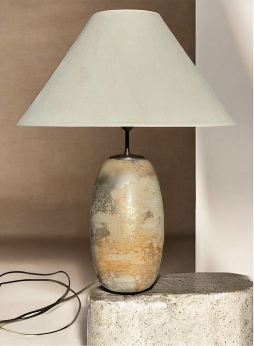 🏺 Lampe de table en verre d'art grand format rare | Jean-Noël Bouillet | Taille XL | Années 1980-1990 – tafellampen, Glass