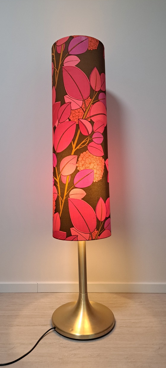 Image 1 of Lampe rétro rare des années 70 - Motif floral - Eye Catcher