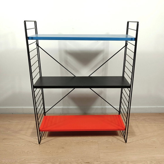 Freestanding teak shelving unit by A. Dekker – Tomado – Bookcases, Metal, Mid Century Modern (photo 8 of 9)