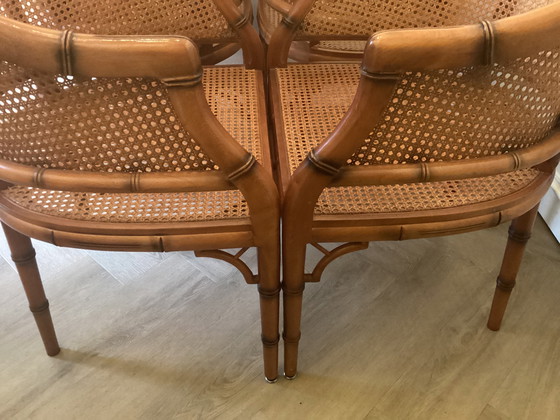 Image 1 of Giorgetti Gurtband-Schalenstuhl-Set aus Bambusimitat