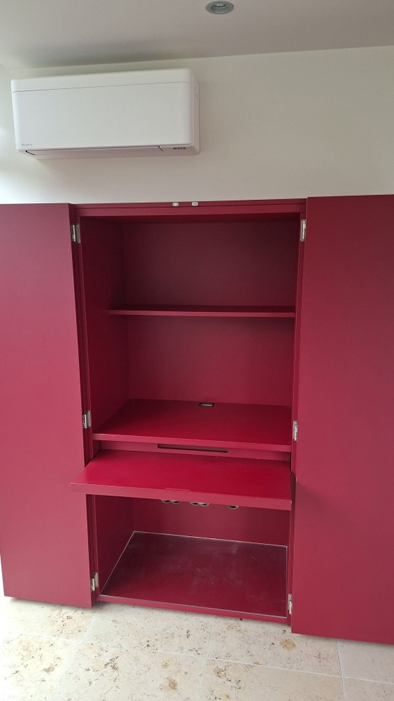 Design bureaukast Tisettanta, Hout, Rood (foto 9 van 9)