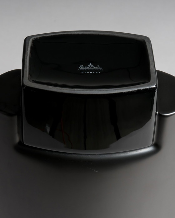 Image 1 of Porcelaine Noire Matt & Glänzend Rosenthal Designer Vase Trio Minimalistischer Chic