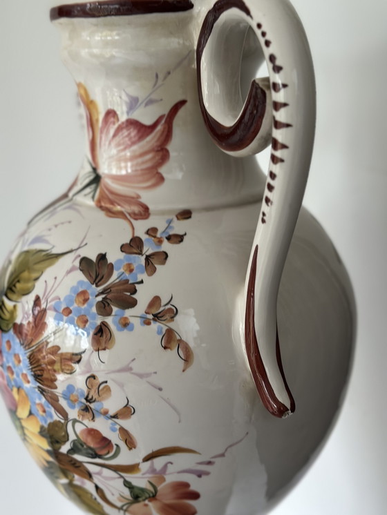 Image 1 of Large hand-painted Italian ceramic amphora – Bassano tradition