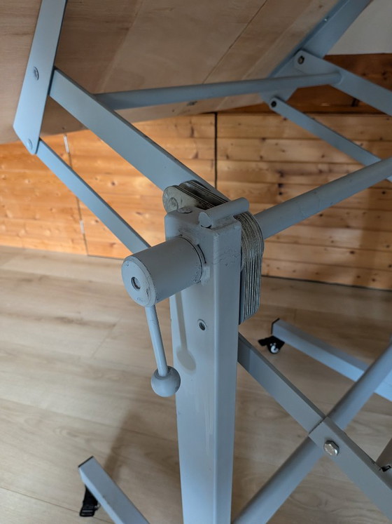Drawing/Studio Table, Height Adjustable and Mobile with Brake, Side tables, Wood, Metal, Black (photo 14 of 20)