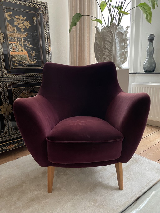 Armchair burgundy/purple