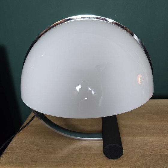 Image 1 of Vintage Stilnovo / Artimeta Meta tafellamp – jaren 70 Italiaans design – kunststof kap, metalen frame – 40 cm – E27 – zwart/chro