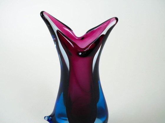 Image 1 of Vase en verre de Murano, design italien, années 1960, fabriqué en Italie
