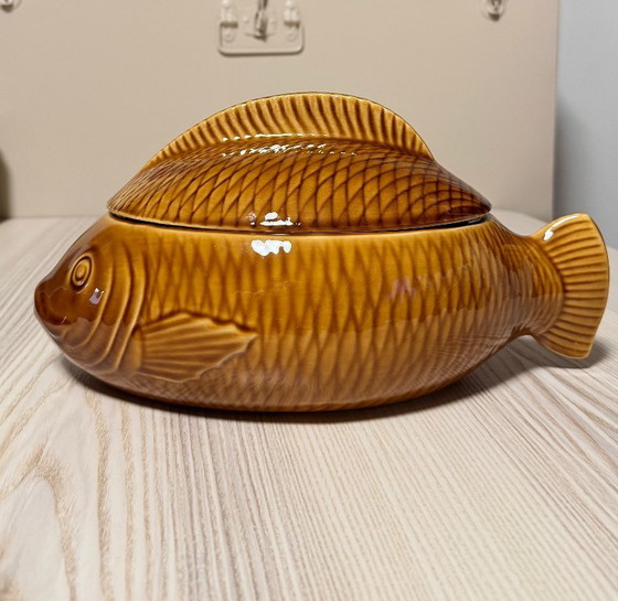 Image 1 of 14 Pièces - Sarreguemines - Service à poisson - Couleur Caramel