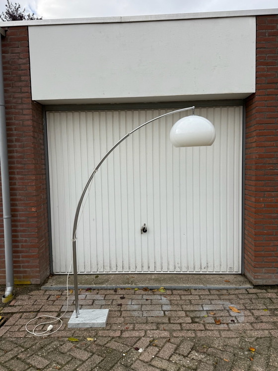 Vintage Goffredo Reggiani Italian design arc lamp, Floor lights, Chrome, Marble, Grey (photo 6 of 14)