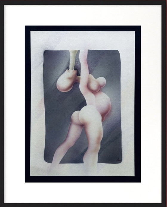 Image 1 of Yvon Adam raro cuadro erótico circa 1985 - enmarcado