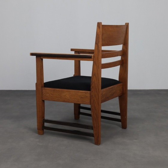 Image 1 of Raffinata coppia di poltrone Art Déco in rovere e Coromandel, attribuite a L.O.V. Oosterbeek, anni '30