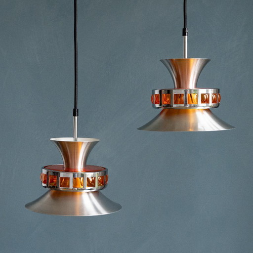 Set di due lampade a sospensione Space Age di Lakro Amstelveen