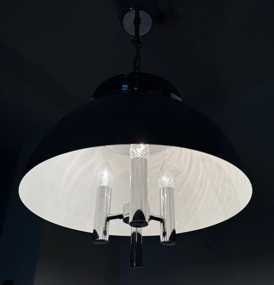 Image 1 of Space Age verchroomde kroonluchter 70's design
