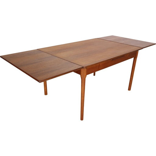 Dänischer ausziehbarer Teak-Esstisch aus der Mitte des Jahrhunderts, 1960er Jahre