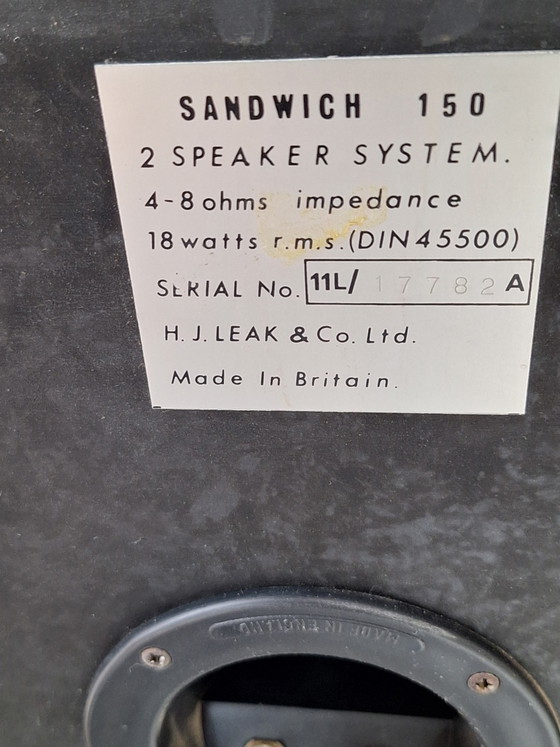 Image 1 of 2 haut-parleurs rétro Leak Sandwich 150