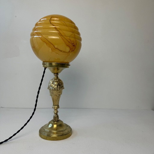 ANTIQUE BRASS TABLE LAMP