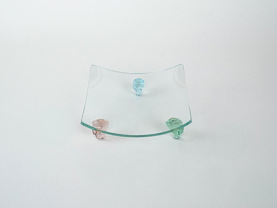 Image 1 of Piatto in vetro, design italiano, anni '70, made in Italy