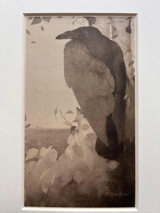 Image 1 of Jan Mankes 1889-1920 / Héliogravure originale Corbeau à Berkenboom 1923