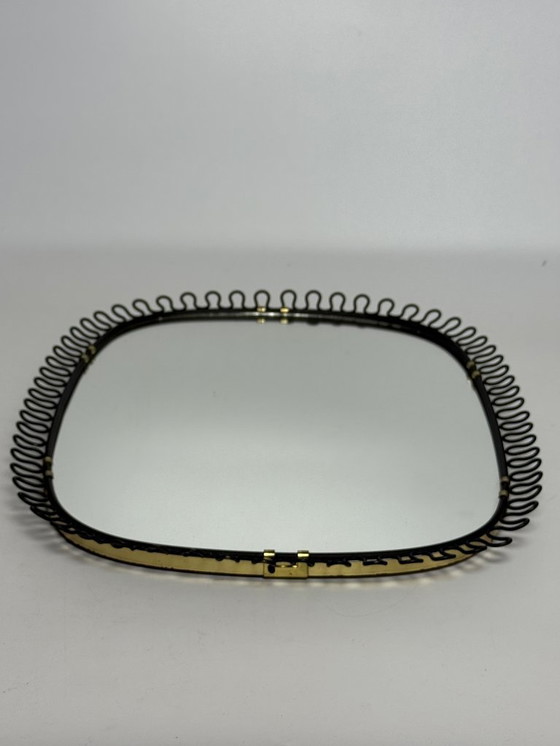 Image 1 of Raro espejo de pared rectangular negro de estilo moderno de mediados de siglo de Josef Frank Svenskt Tenn, década de 1950.