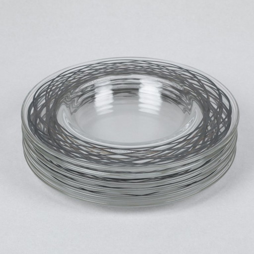 6-piece plate set by Barbara Forni for Egizia, HWC, Ettore Sottsass