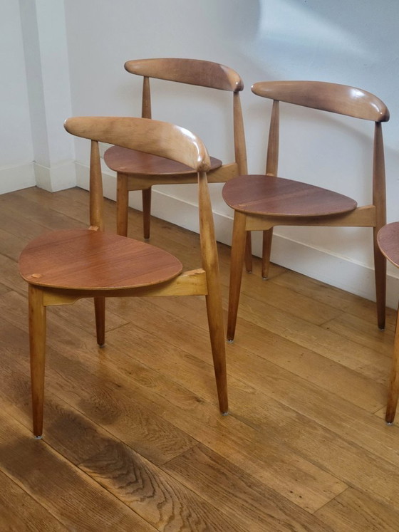 Image 1 of Set di quattro sedie "The Heart" di Hans J. Wegner per Fritz Hansen.