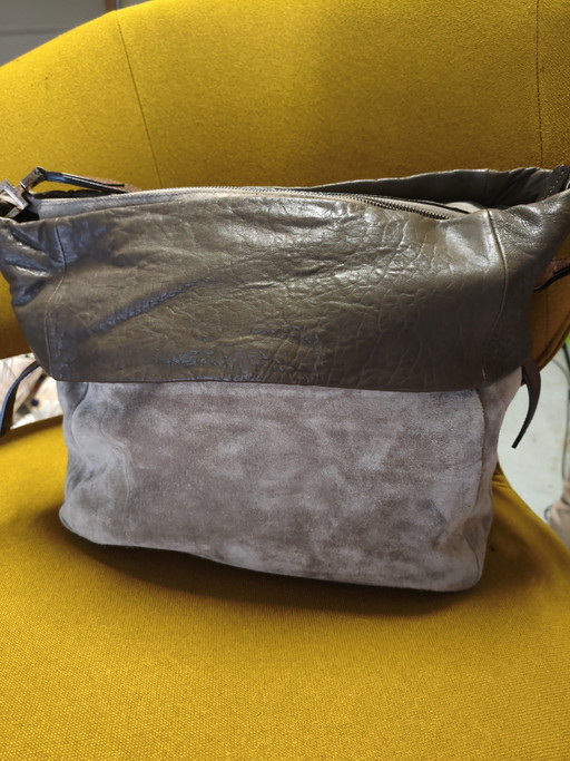 Brunello cucinelli seude leather bag