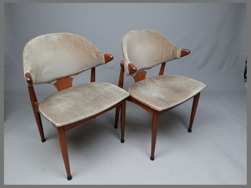 Coppia di sedie vintage in corno di mucca – Mahjongg Vlaardingen, anni '60 – eetkamerstoelen, Wood (photo 2 of 7)