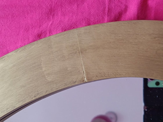 Image 1 of Miroir ovale cadre doré