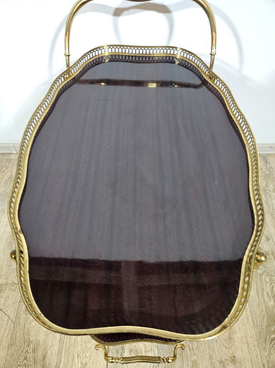 Image 1 of Chariot de bar luxueux, Maison Jansen, style Hollywood Regency, France, années 1950/70