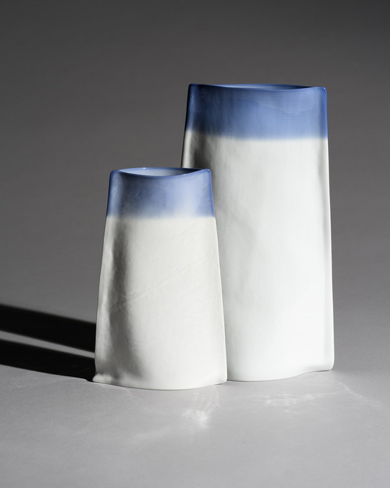Image 1 of Johan van Loon x Rosenthal Studio-Line Glossy Paper Porcelain Vase Duo Maritime