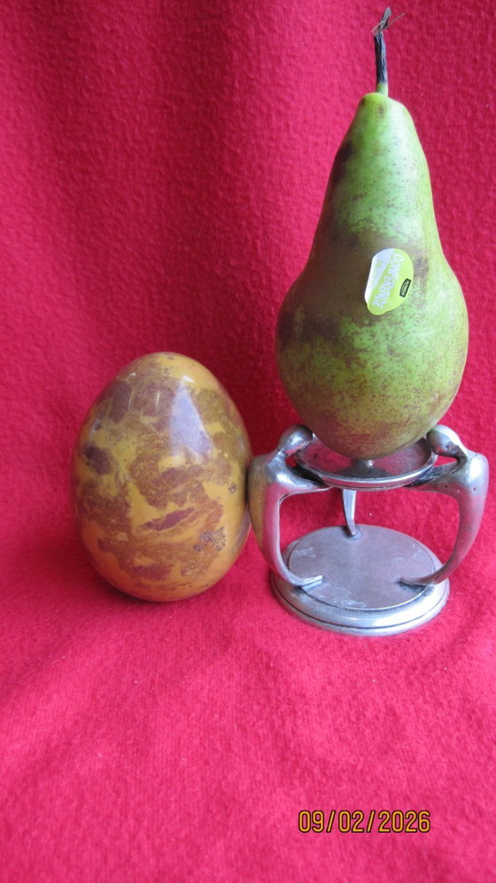 Image 1 of Grande uovo di diaspro oceanico con supporto