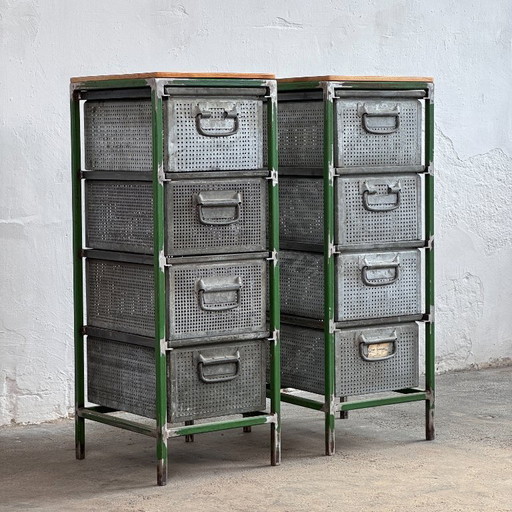 Industrial Steel & Perforated Metal Storage Cabinet / Shoe Rack