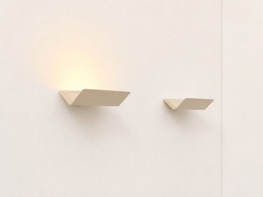 Pair of vintage wall sconces, matte white metal, France, 1970