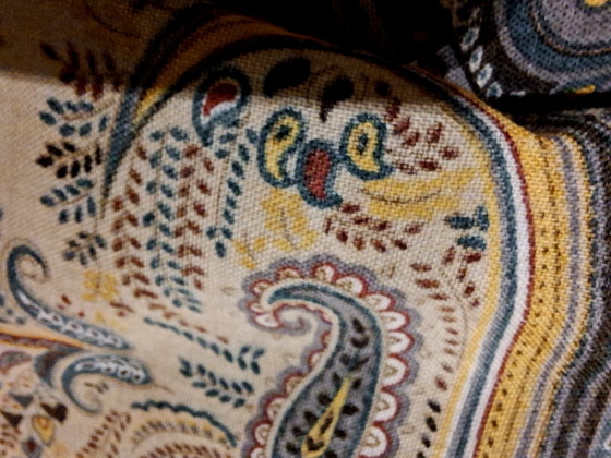 Image 1 of Handmade cushion covers (2x) & 2-in-1 lampshade for table lamp or pendant lamp – Paisley wool – V. Fraas fabric