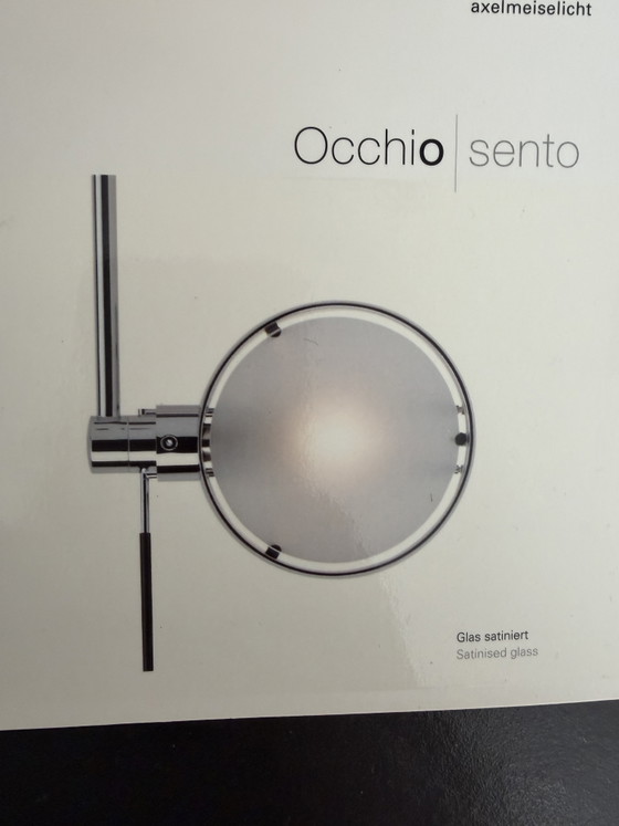 Image 1 of 2 x Occhio Sento Wandleuchte mit mattverchromter Linse und satiniertem Glas (Halogen)