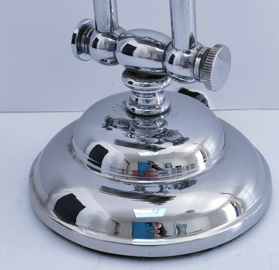 Image 1 of vintage chrome metal articulated lamp