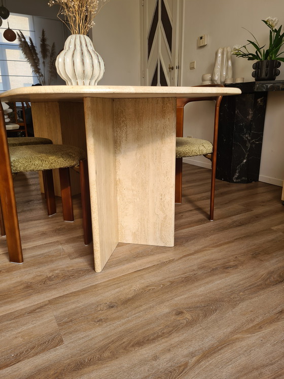 Image 1 of Traventine dining table