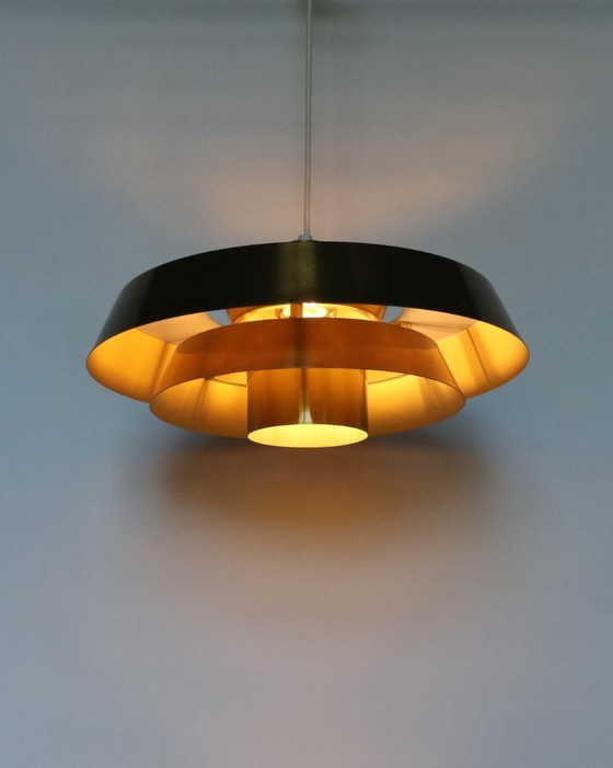 Image 1 of Vintage Danish brass pendant lamp Jo Hammerborg