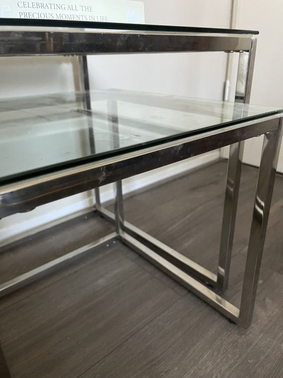 Image 1 of Vintage silver side tables