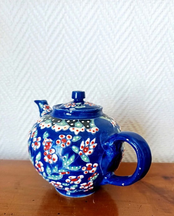 Image 1 of Vintage glazed ceramic teapot